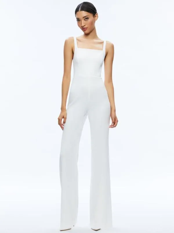 Jumpsuits Women Alice Olivia NOVA CAPE JUMPSUIT Ecru