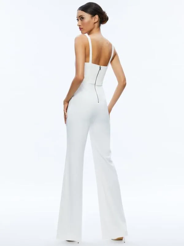 Jumpsuits Women Alice Olivia NOVA CAPE JUMPSUIT Ecru