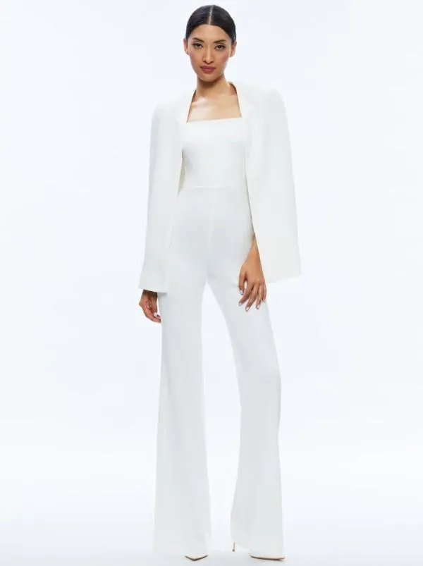 Jumpsuits Women Alice Olivia NOVA CAPE JUMPSUIT Ecru