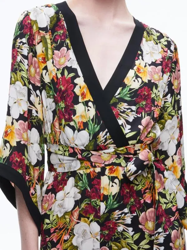 Jumpsuits Women Alice Olivia WALDA WRAP FRONT JUMPSUIT Juniper Floral Black
