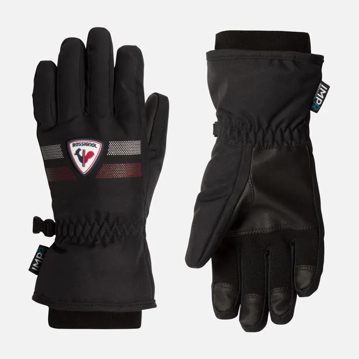 Kids Juniors039 ROC Waterproof Ski Gloves Black200 Rossignol Accessories