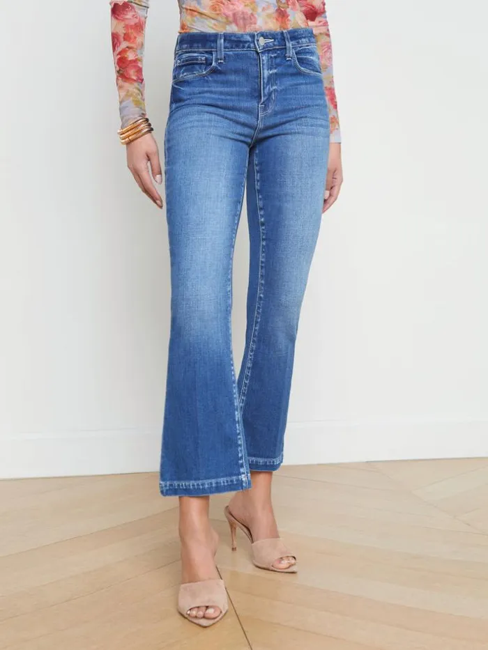L039Agence Aged Denim Women Ali Skinny Flare Jean Maywood