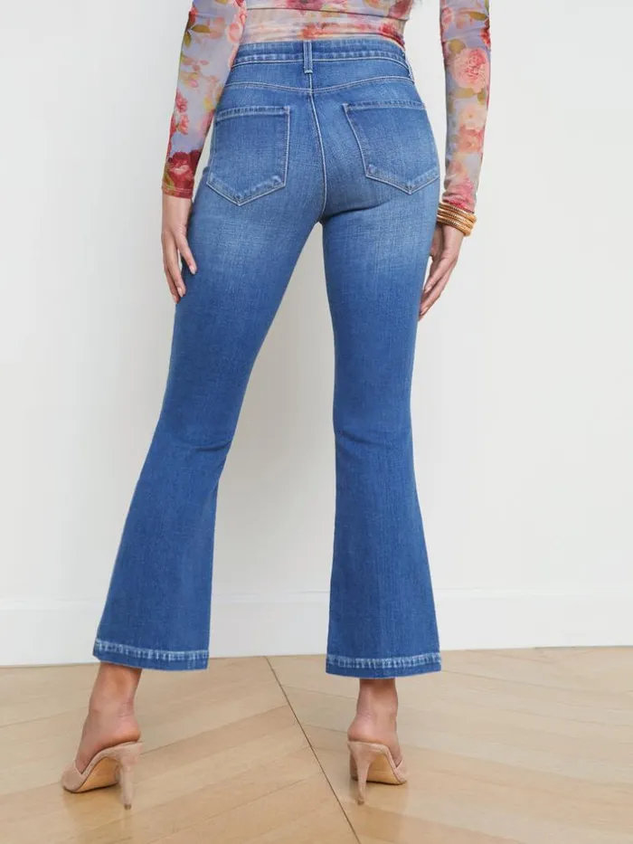 L039Agence Aged Denim Women Ali Skinny Flare Jean Maywood