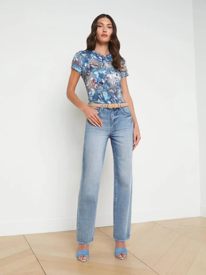 L039Agence Aged Denim Women Jones Stovepipe Jean Ravine