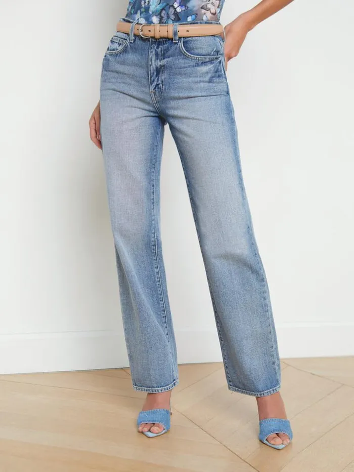 L039Agence Aged Denim Women Jones Stovepipe Jean Ravine