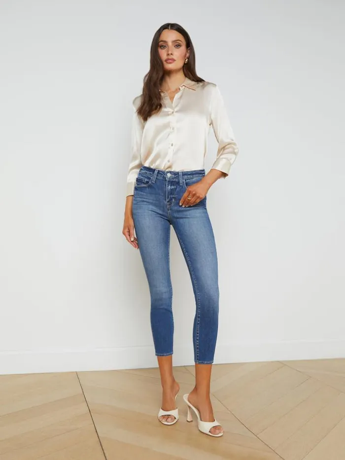 L039Agence Aged Denim Women Margot Skinny Jean Cambridge