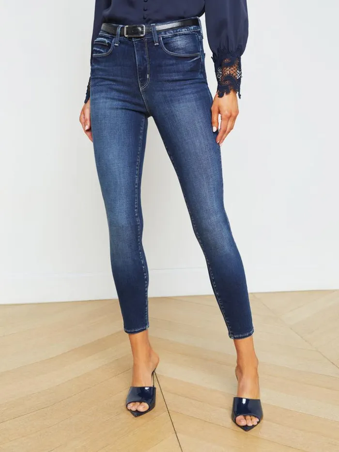 L039Agence Aged Denim Women Margot Skinny Jean Columbia