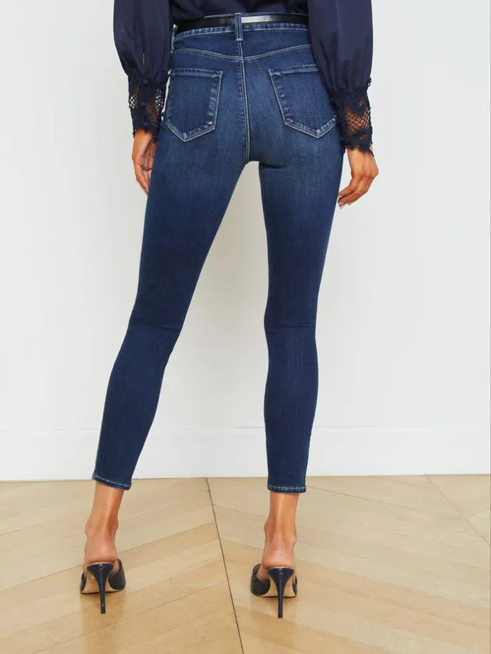 L039Agence Aged Denim Women Margot Skinny Jean Columbia