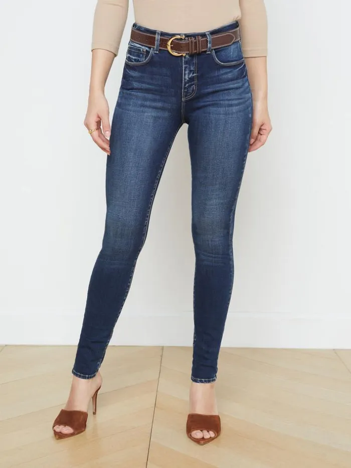 L039Agence Aged Denim Women Marguerite Jean Columbia