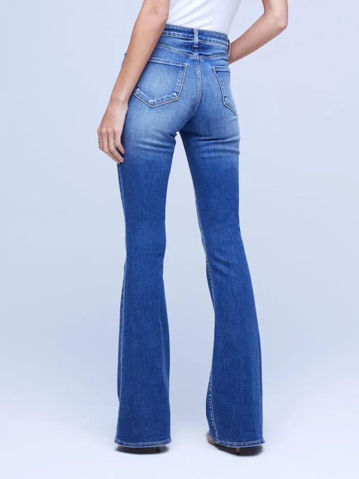 L039Agence Aged Denim Women Marty Flare Jean Cambridge
