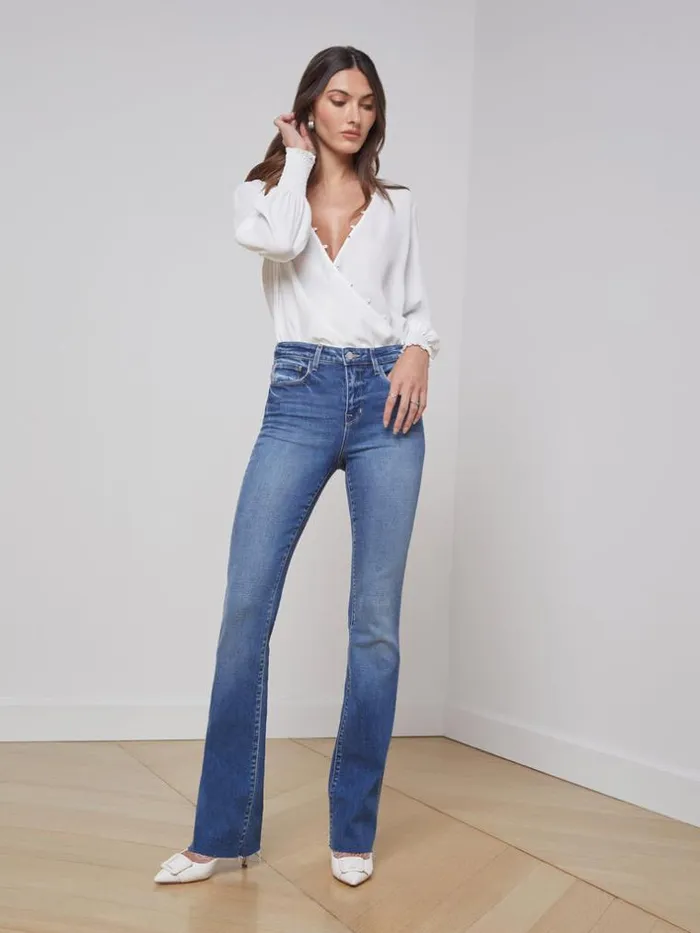L039Agence Aged Denim Women Ruth StraightLeg Jean Cambridge