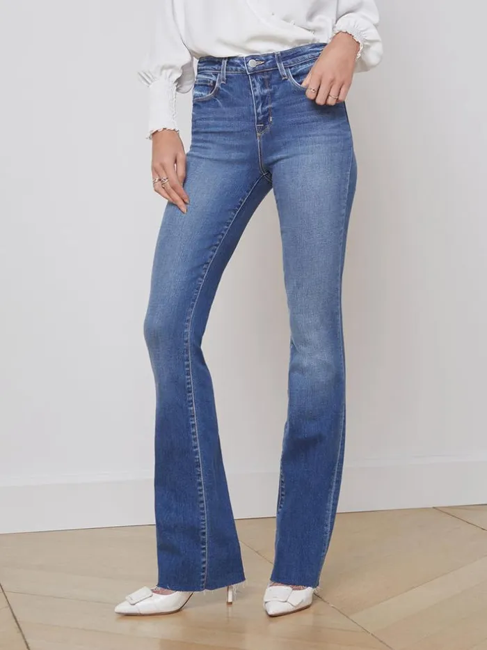 L039Agence Aged Denim Women Ruth StraightLeg Jean Cambridge