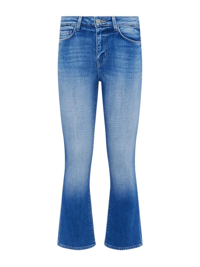 L039Agence Aged Denim Women Tati Cropped Micro Boot Jean Hayward