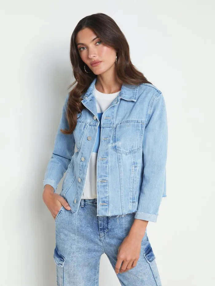 L039Agence Blazers and Jackets Women Ailana Maui Moon Jean Jacket Cove