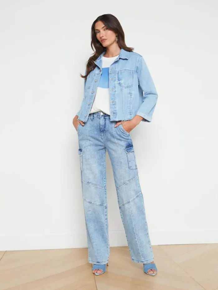 L039Agence Blazers and Jackets Women Ailana Maui Moon Jean Jacket Cove