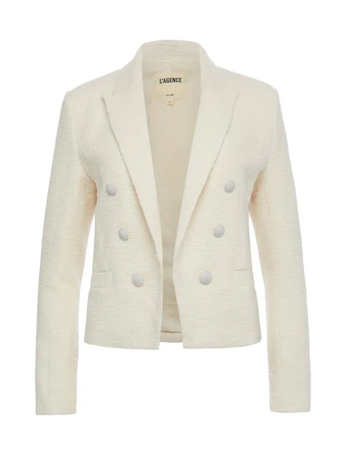 L039Agence Blazers and Jackets Women Brooke OpenFront Blazer Ecru