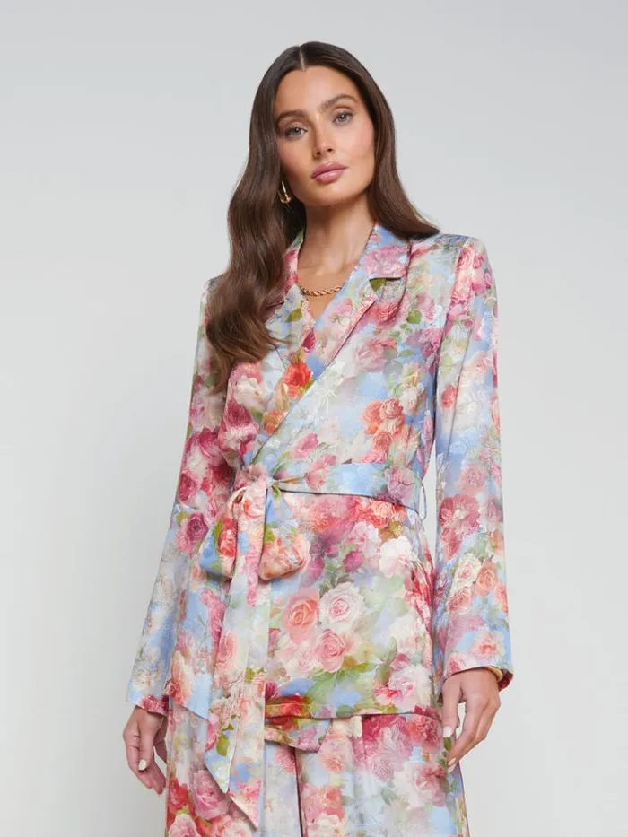 L039Agence Blazers and Jackets Women Ciara Robe Blouse Multi Soft Cloud Floral L039Agence Blazers and Jackets Women Ciara Robe Blouse Multi Soft Cloud Floral