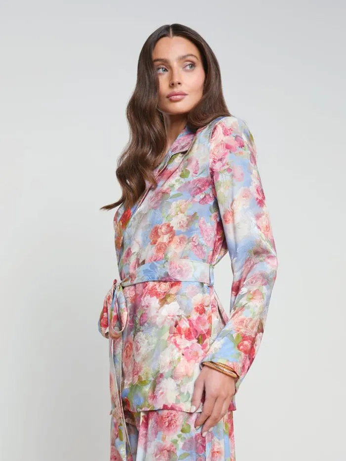 L039Agence Blazers and Jackets Women Ciara Robe Blouse Multi Soft Cloud Floral