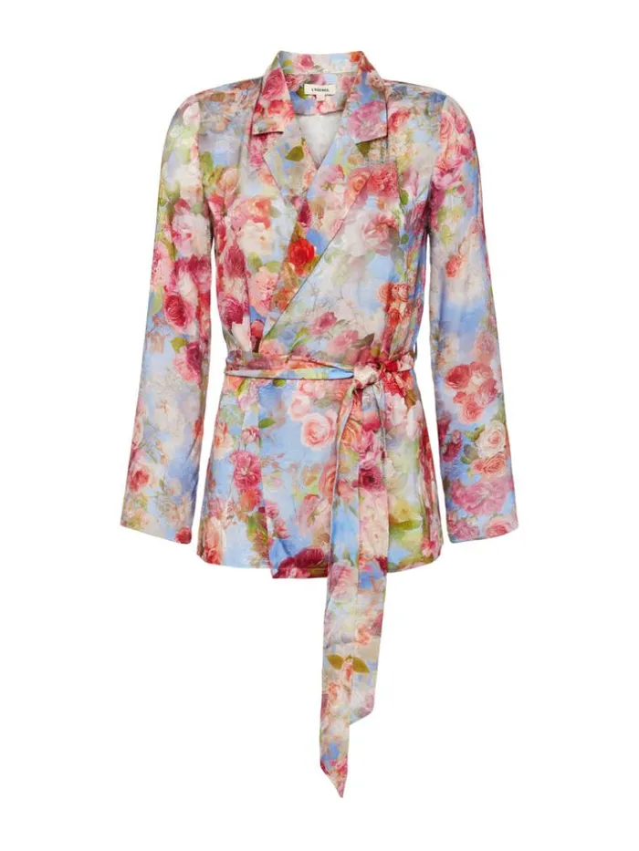 L039Agence Blazers and Jackets Women Ciara Robe Blouse Multi Soft Cloud Floral