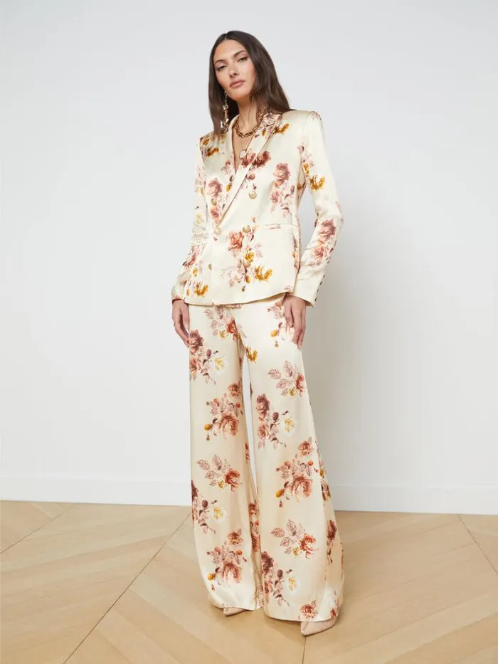 L039Agence Blazers and Jackets Women Colin Blazer Buff Multi Tonal Rose Floral
