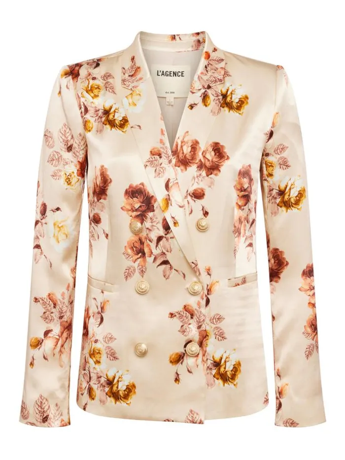 L039Agence Blazers and Jackets Women Colin Blazer Buff Multi Tonal Rose Floral