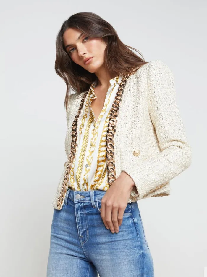 L039Agence Blazers and Jackets Women Greta Chain Jacket Champagnegold