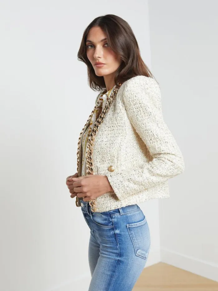 L039Agence Blazers and Jackets Women Greta Chain Jacket Champagnegold