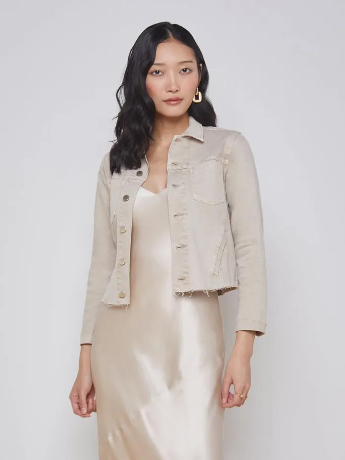 L039Agence Blazers and Jackets Women Janelle Denim Jacket Biscuit
