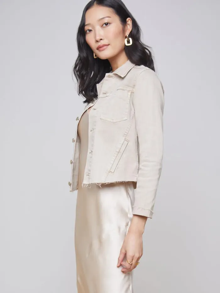 L039Agence Blazers and Jackets Women Janelle Denim Jacket Biscuit