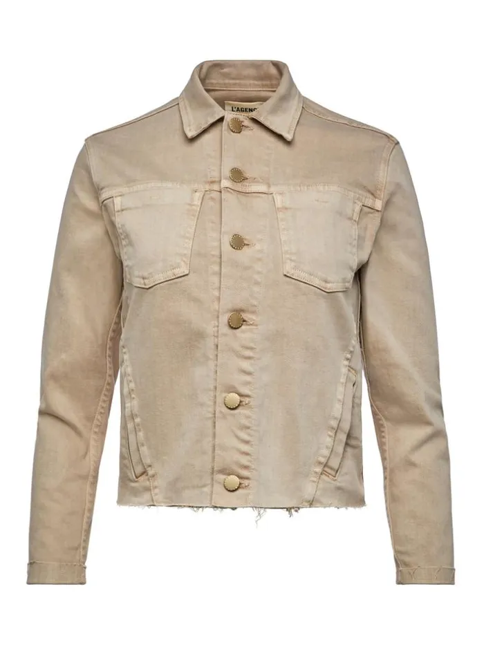 L039Agence Blazers and Jackets Women Janelle Denim Jacket Biscuit