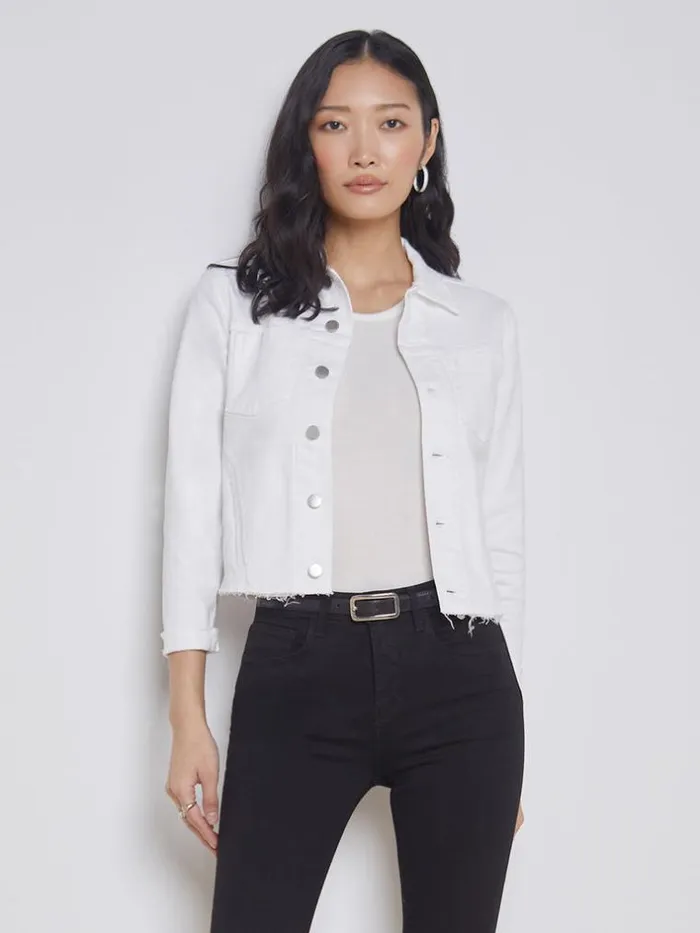 L039Agence Blazers and Jackets Women Janelle Denim Jacket Blanc