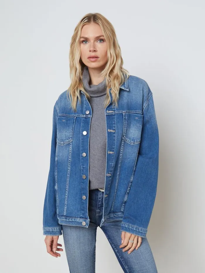 L039Agence Blazers and Jackets Women Karina Oversized Denim Jacket Hayward
