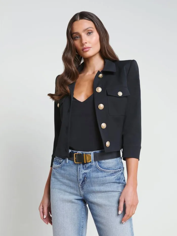 L039Agence Blazers and Jackets Women Kumi Cropped Jacket Black