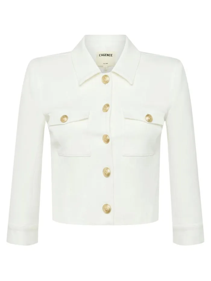 L039Agence Blazers and Jackets Women Kumi Cropped Jacket White