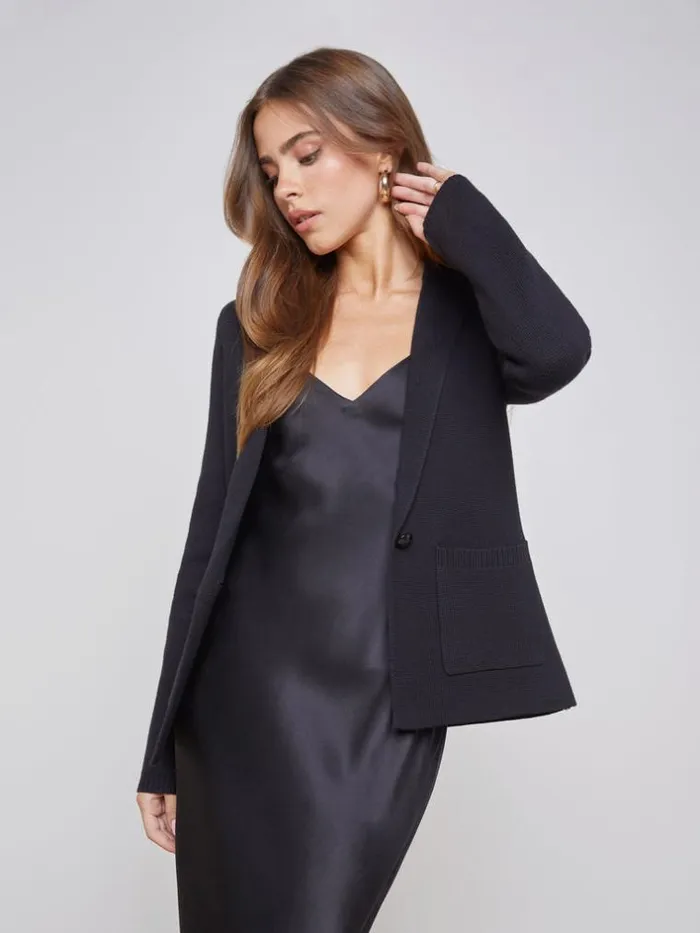 L039Agence Blazers and Jackets Women Lacey Knit Blazer Black