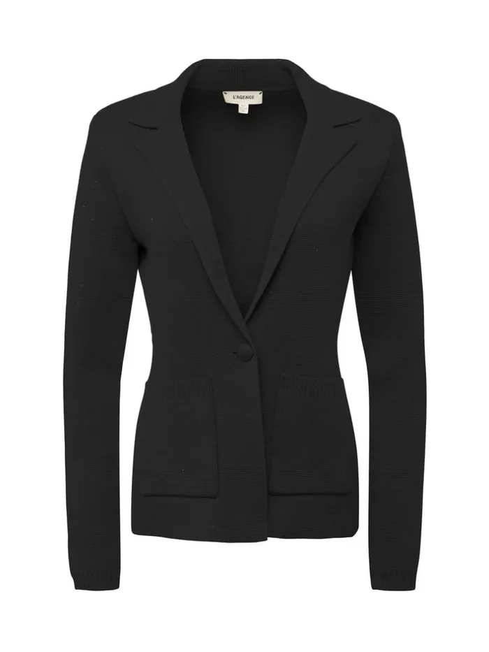 L039Agence Blazers and Jackets Women Lacey Knit Blazer Black