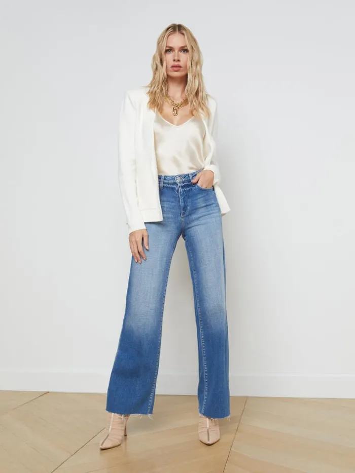 L039Agence Blazers and Jackets Women Lacey Knit Blazer Ivory