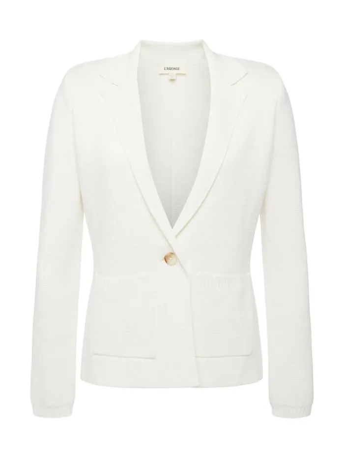 L039Agence Blazers and Jackets Women Lacey Knit Blazer Ivory