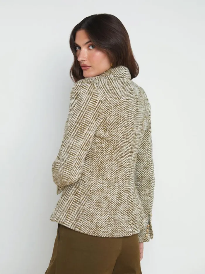 L039Agence Blazers and Jackets Women Marie Herringbone Blazer Armyecru Herringbone