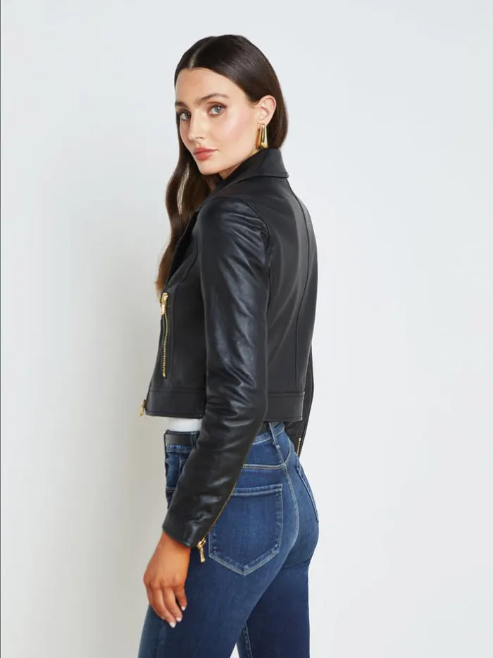 L039Agence Blazers and Jackets Women Onna Leather Jacket Black