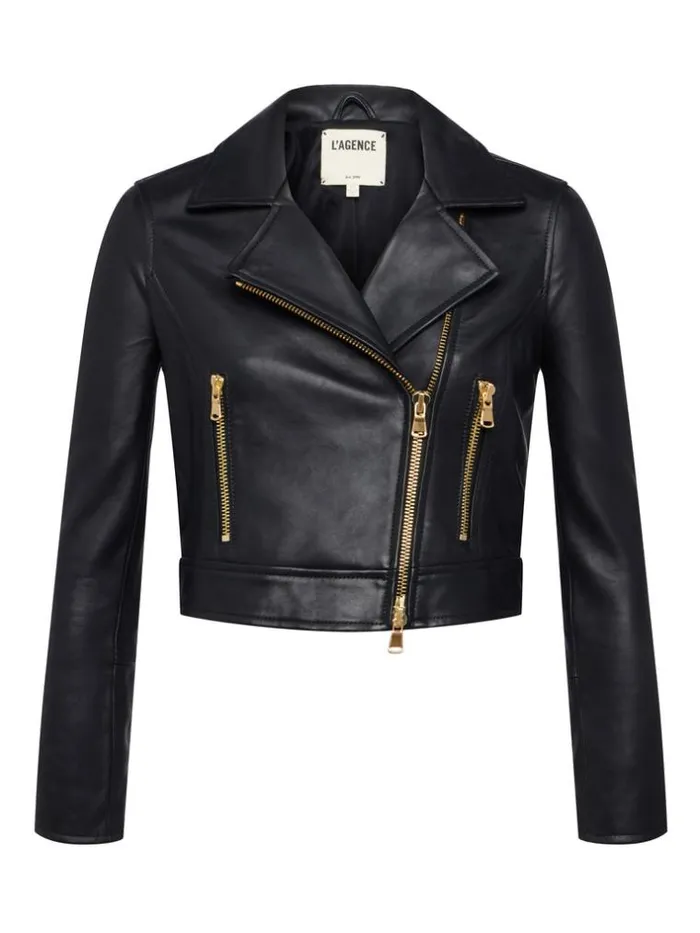 L039Agence Blazers and Jackets Women Onna Leather Jacket Black