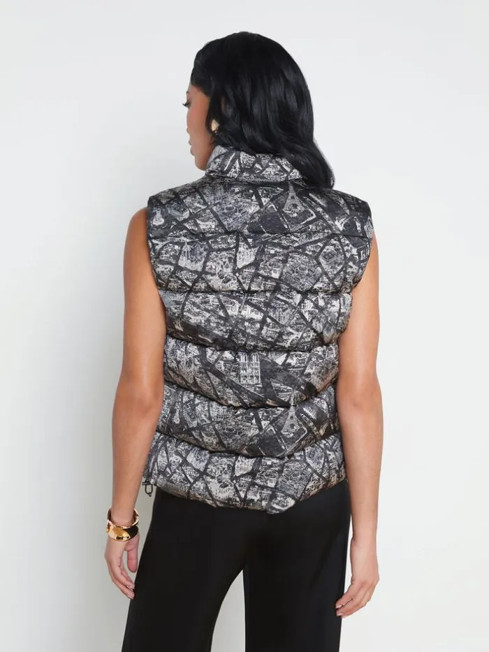 L039Agence Blazers and Jackets Women Rae Puffer Vest Blackecru Map Of Paris
