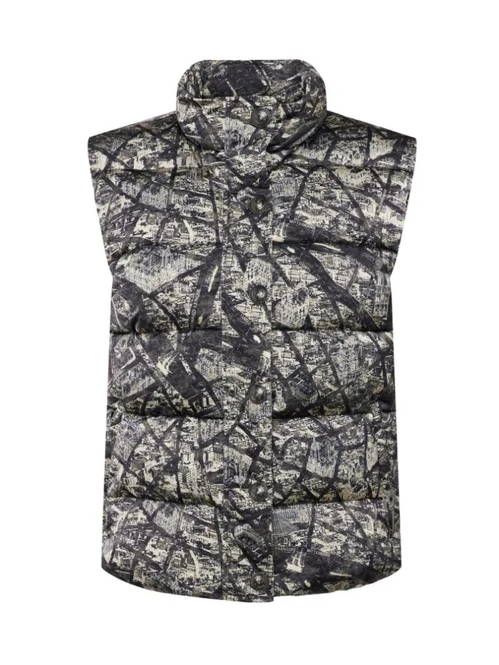 L039Agence Blazers and Jackets Women Rae Puffer Vest Blackecru Map Of Paris