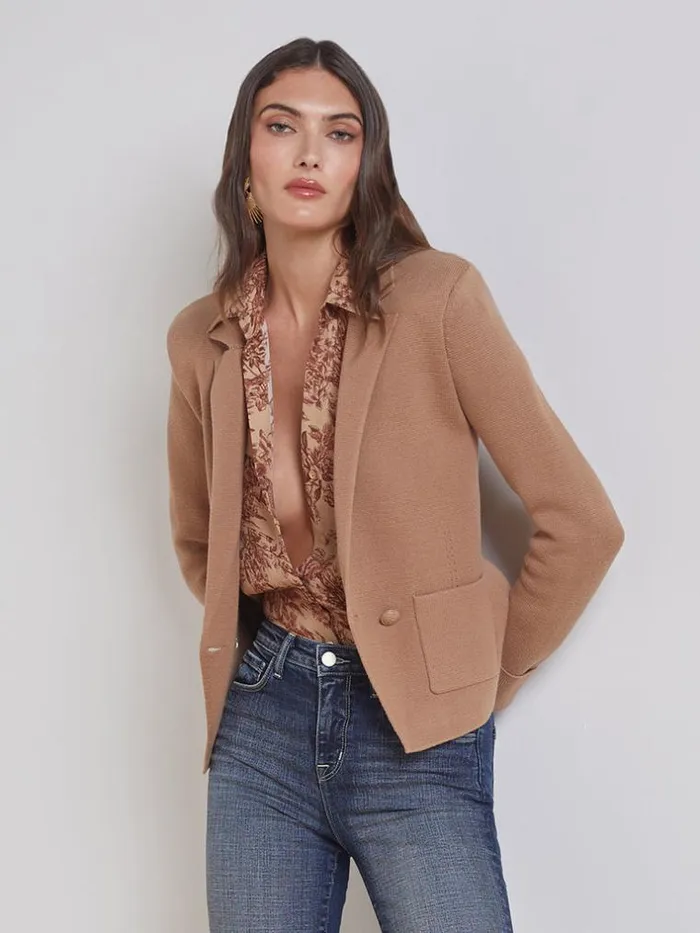 L039Agence Blazers and Jackets Women Sofia Knit Blazer Ginger Snap