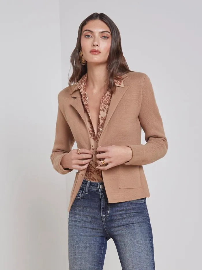 L039Agence Blazers and Jackets Women Sofia Knit Blazer Ginger Snap