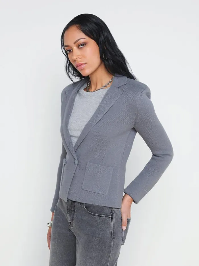 L039Agence Blazers and Jackets Women Sofia Knit Blazer Shadow Grey