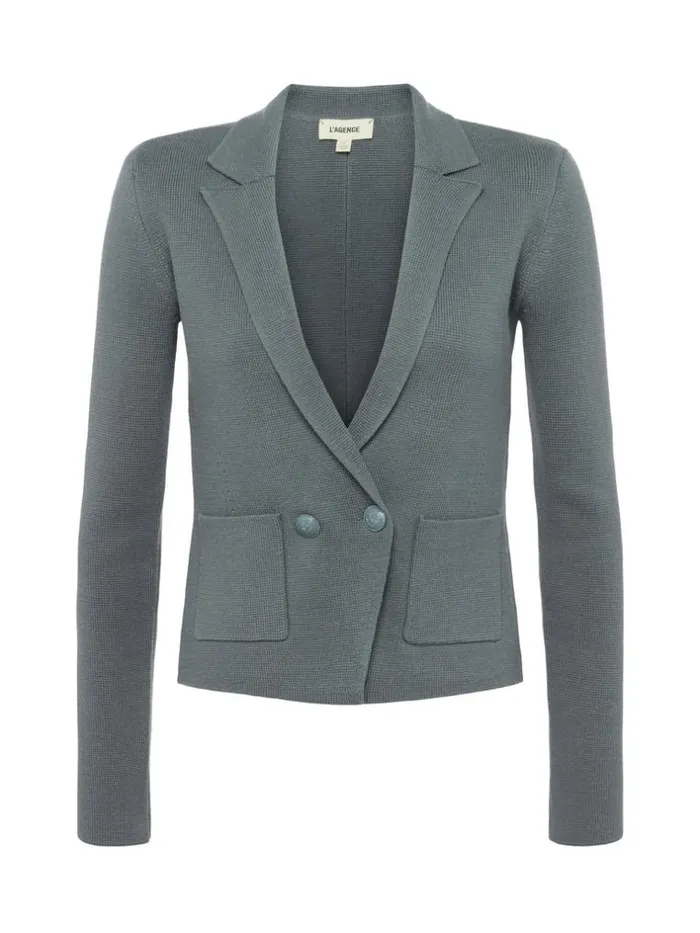 L039Agence Blazers and Jackets Women Sofia Knit Blazer Shadow Grey