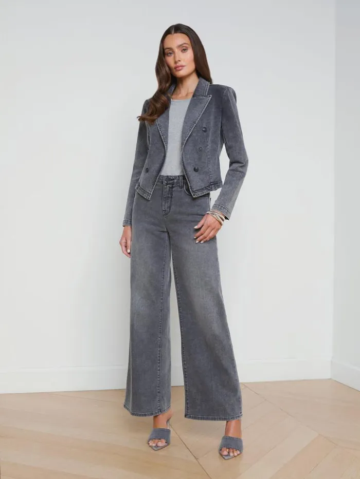L039Agence Blazers and Jackets Women Wayne Denim Blazer Magnesite