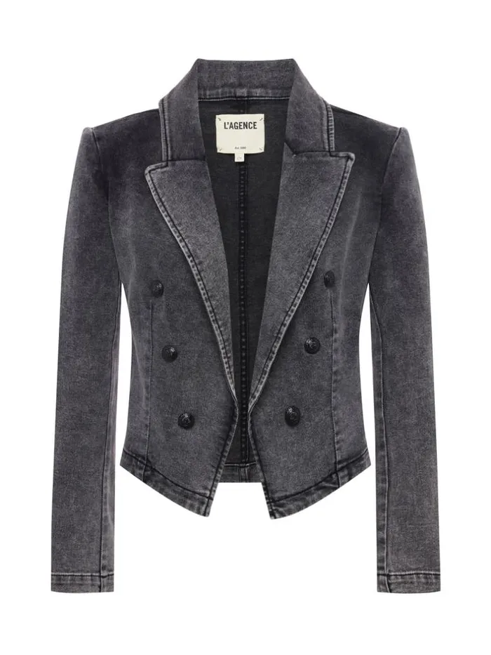 L039Agence Blazers and Jackets Women Wayne Denim Blazer Magnesite