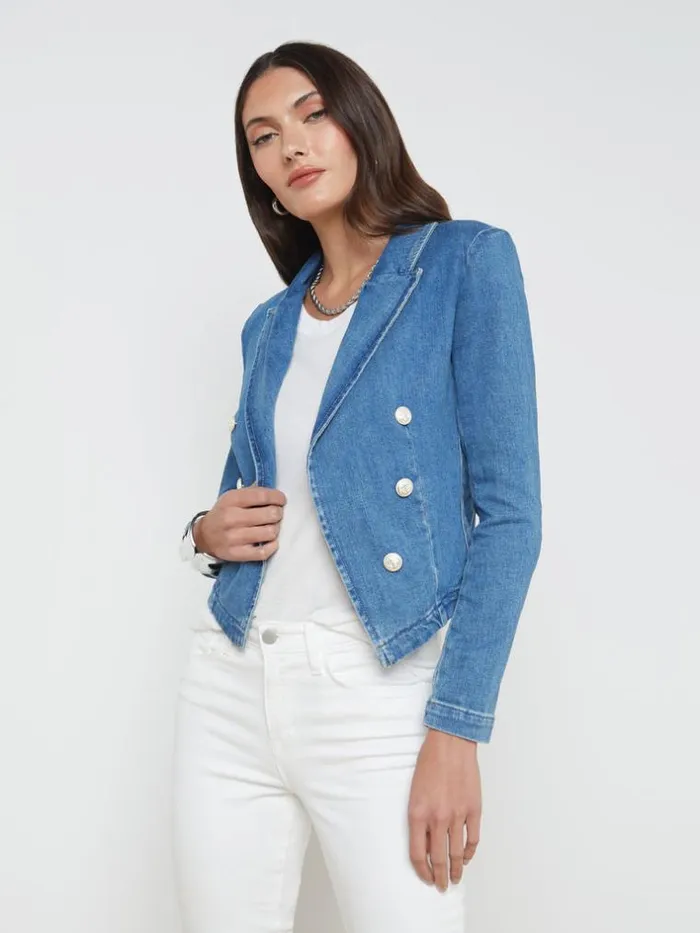 L039Agence Blazers and Jackets Women Wayne Denim Blazer Provo